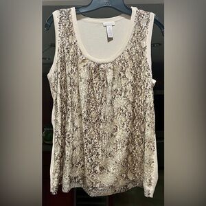 Chico's Embellished with sequins Animal Print Tank Top Sweater